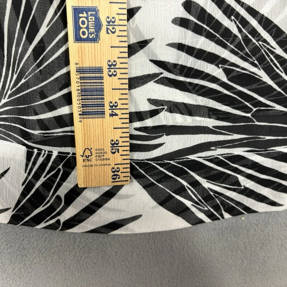 Tommy Bahama Size XL Black White Palm Print Swim Cover Up Tunic Beaded Tropical